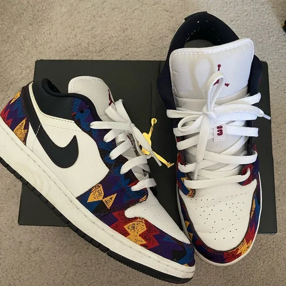 Air jordan 1 low white/dark obsidian-team red - Picture 2 of 3